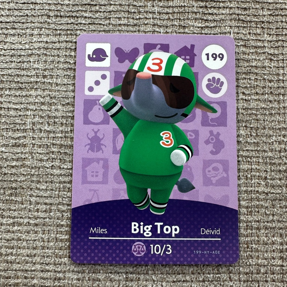 Animal Crossing Amiibo Card - Big Top